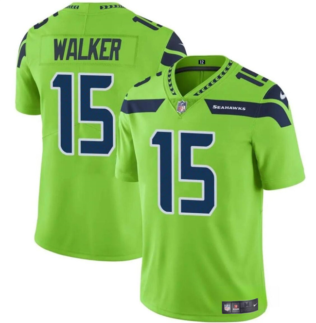 Men's Seattle Seahawks #15 P.J. Walker Green Vapor Limited Football Stitched Jersey